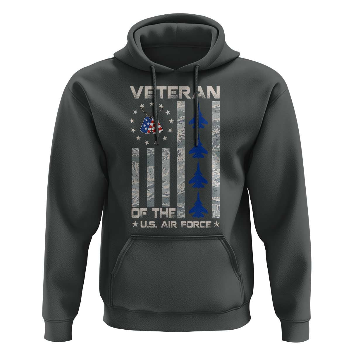Veteran Of The US Air Force Hoodie Vintage Camo USA Flag Veterans - Wonder Print Shop