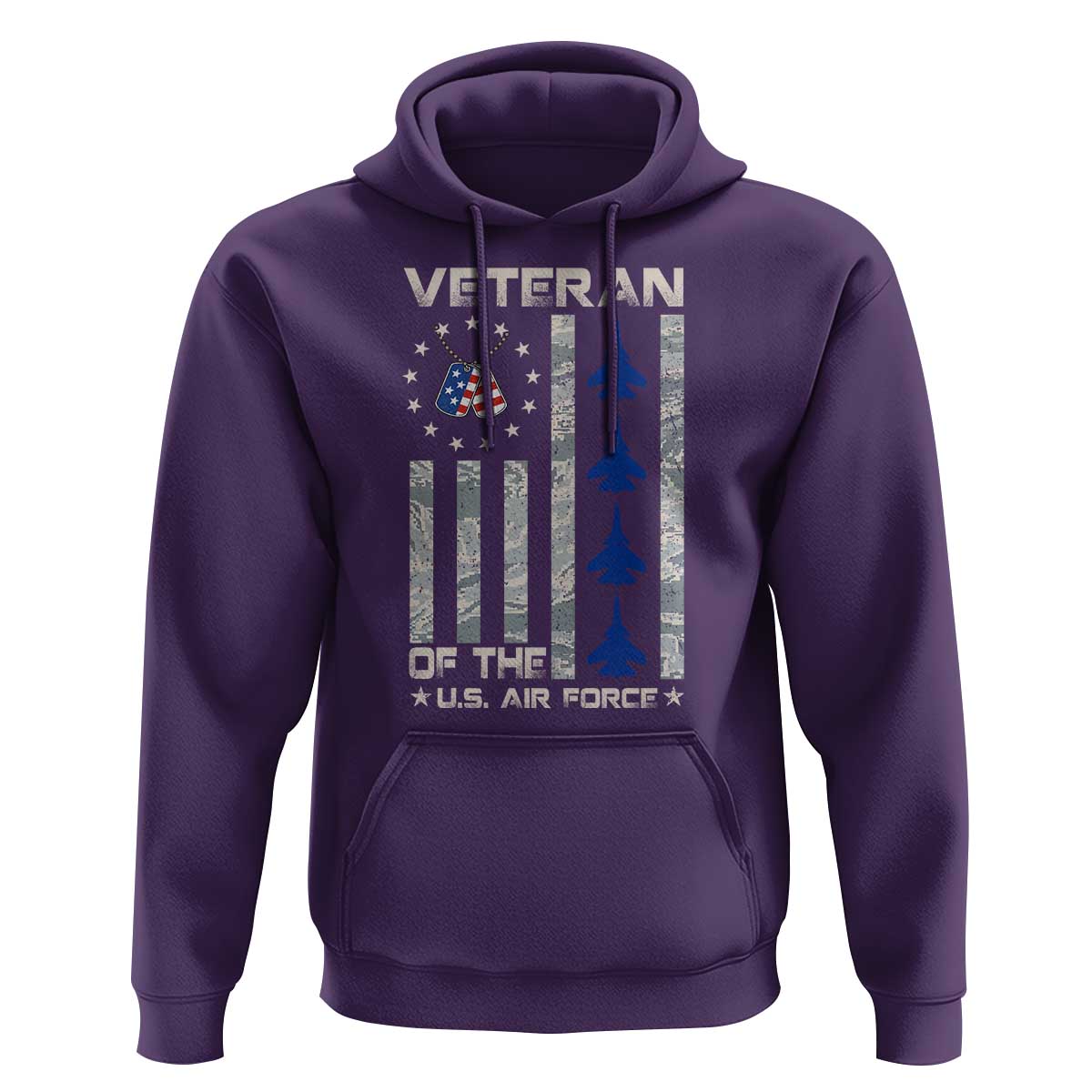 Veteran Of The US Air Force Hoodie Vintage Camo USA Flag Veterans - Wonder Print Shop