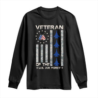 Veteran Of The US Air Force Long Sleeve Shirt Vintage Camo USA Flag Veterans - Wonder Print Shop