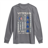 Veteran Of The US Air Force Long Sleeve Shirt Vintage Camo USA Flag Veterans - Wonder Print Shop
