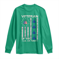 Veteran Of The US Air Force Long Sleeve Shirt Vintage Camo USA Flag Veterans - Wonder Print Shop