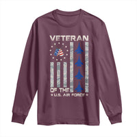 Veteran Of The US Air Force Long Sleeve Shirt Vintage Camo USA Flag Veterans - Wonder Print Shop