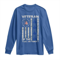 Veteran Of The US Air Force Long Sleeve Shirt Vintage Camo USA Flag Veterans - Wonder Print Shop