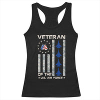 Veteran Of The US Air Force Racerback Tank Top Vintage Camo USA Flag Veterans - Wonder Print Shop