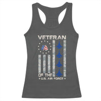 Veteran Of The US Air Force Racerback Tank Top Vintage Camo USA Flag Veterans - Wonder Print Shop