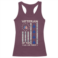 Veteran Of The US Air Force Racerback Tank Top Vintage Camo USA Flag Veterans - Wonder Print Shop