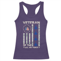 Veteran Of The US Air Force Racerback Tank Top Vintage Camo USA Flag Veterans - Wonder Print Shop