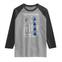 Veteran Of The US Air Force Raglan Shirt Vintage Camo USA Flag Veterans - Wonder Print Shop