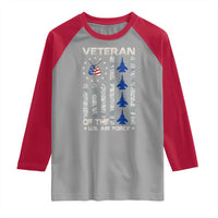 Veteran Of The US Air Force Raglan Shirt Vintage Camo USA Flag Veterans - Wonder Print Shop