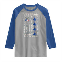 Veteran Of The US Air Force Raglan Shirt Vintage Camo USA Flag Veterans - Wonder Print Shop