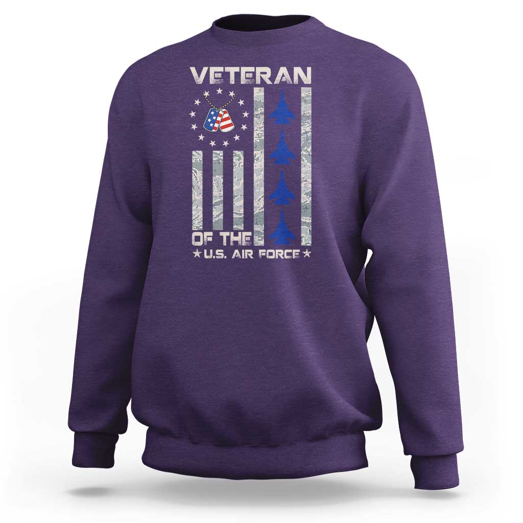 Veteran Of The US Air Force Sweatshirt Vintage Camo USA Flag Veterans - Wonder Print Shop