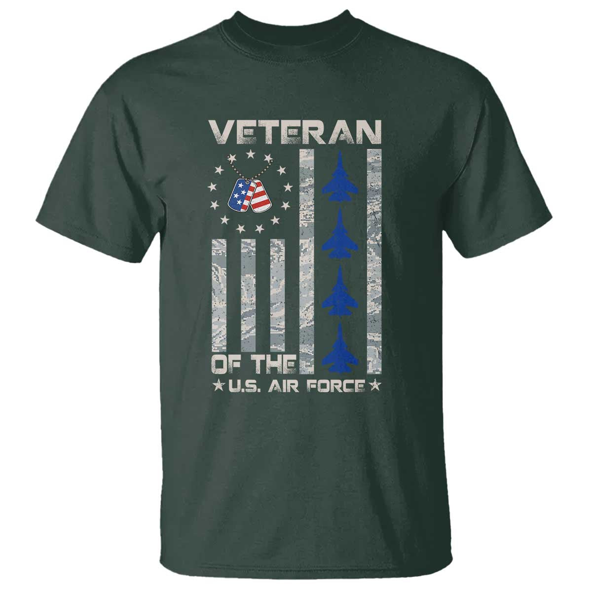 Veteran Of The US Air Force T Shirt Vintage Camo USA Flag Veterans - Wonder Print Shop