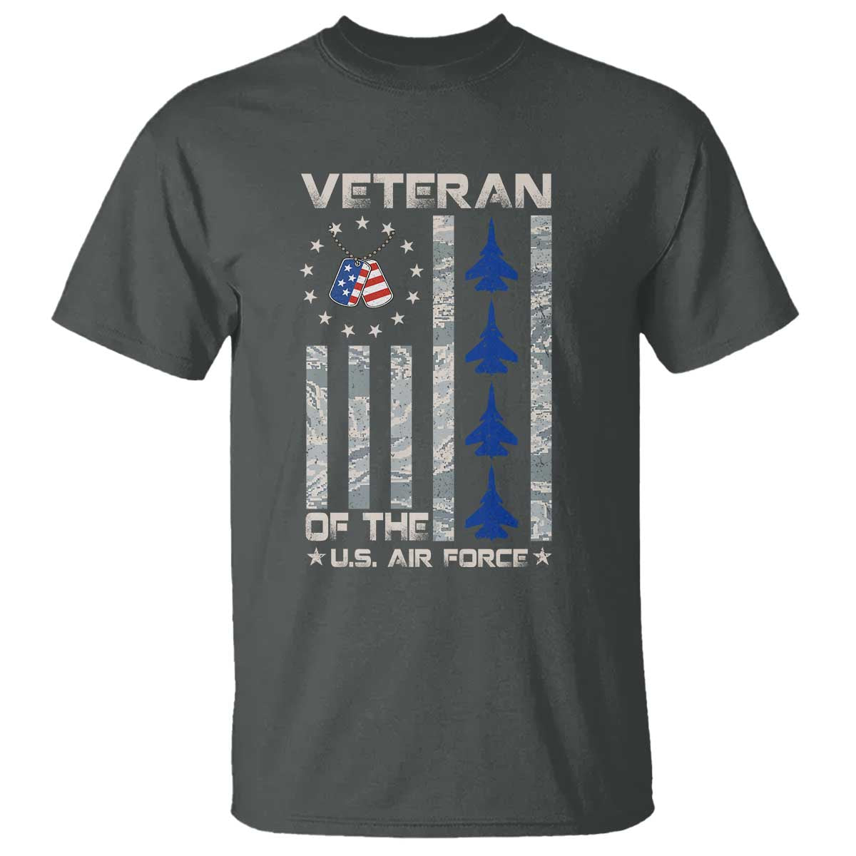 Veteran Of The US Air Force T Shirt Vintage Camo USA Flag Veterans - Wonder Print Shop