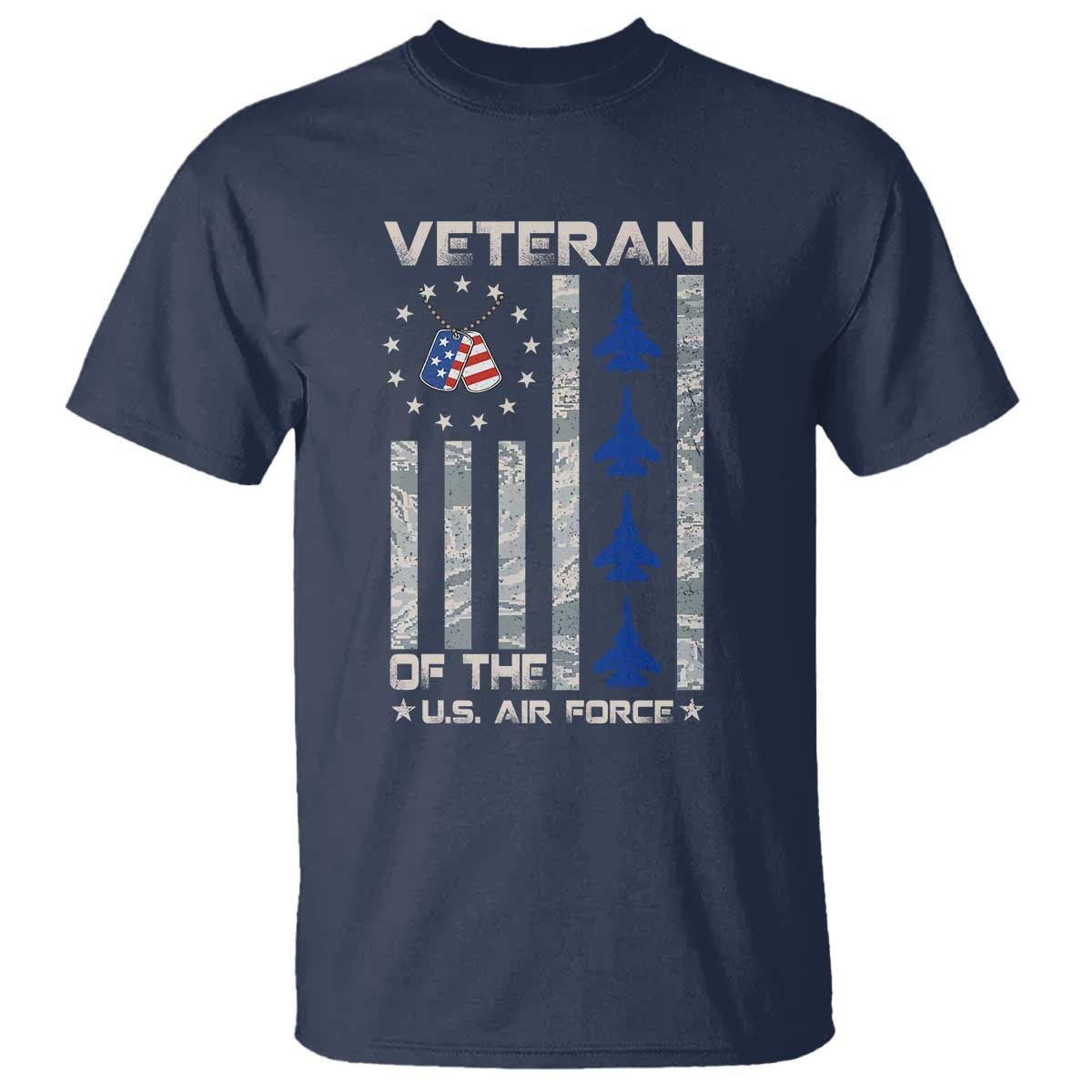 Veteran Of The US Air Force T Shirt Vintage Camo USA Flag Veterans - Wonder Print Shop