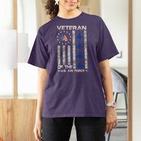 Veteran Of The US Air Force T Shirt For Women Vintage Camo USA Flag Veterans - Wonder Print Shop