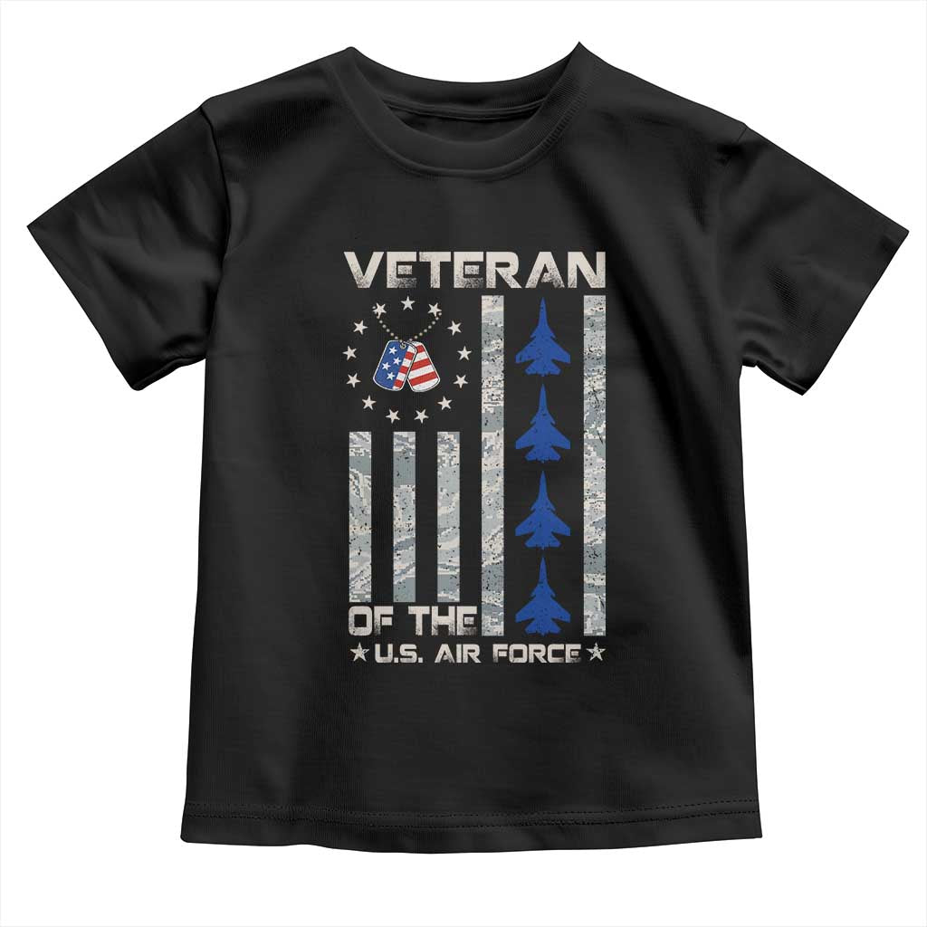 Veteran Of The US Air Force Toddler T Shirt Vintage Camo USA Flag Veterans - Wonder Print Shop