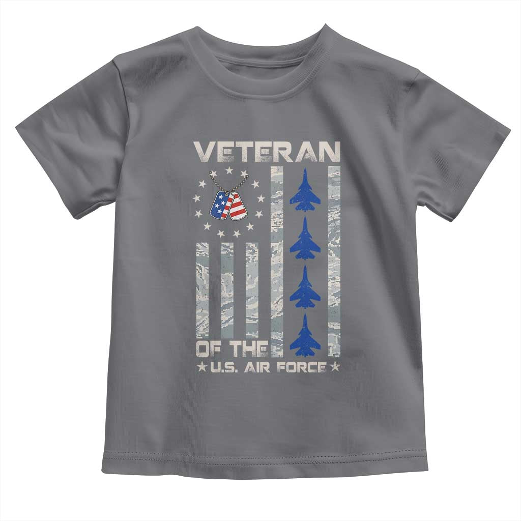 Veteran Of The US Air Force Toddler T Shirt Vintage Camo USA Flag Veterans - Wonder Print Shop