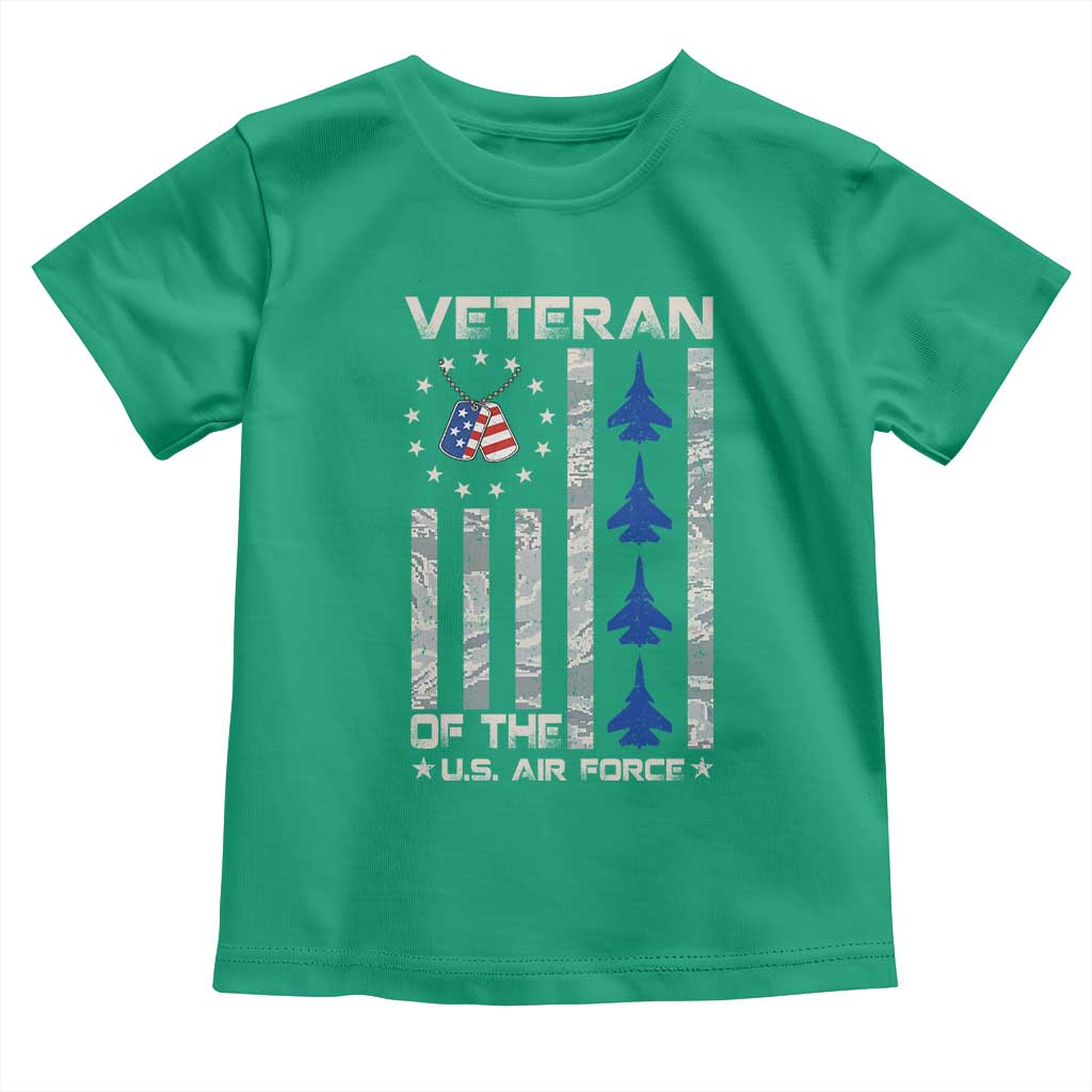 Veteran Of The US Air Force Toddler T Shirt Vintage Camo USA Flag Veterans - Wonder Print Shop