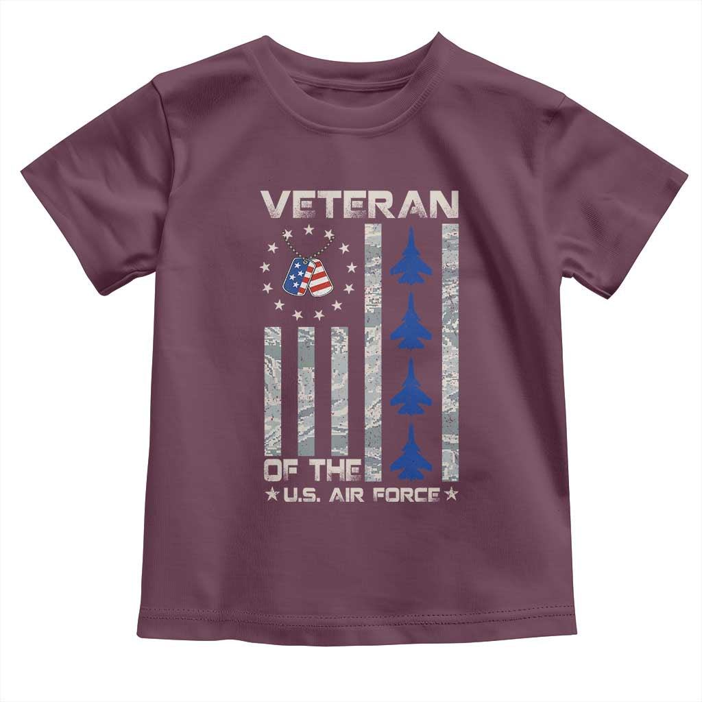 Veteran Of The US Air Force Toddler T Shirt Vintage Camo USA Flag Veterans - Wonder Print Shop