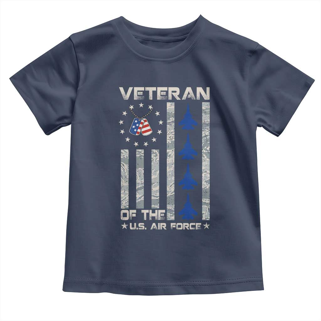 Veteran Of The US Air Force Toddler T Shirt Vintage Camo USA Flag Veterans - Wonder Print Shop