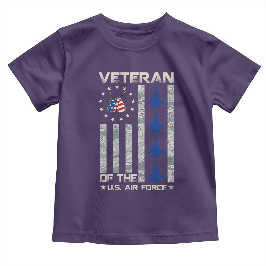 Veteran Of The US Air Force Toddler T Shirt Vintage Camo USA Flag Veterans - Wonder Print Shop