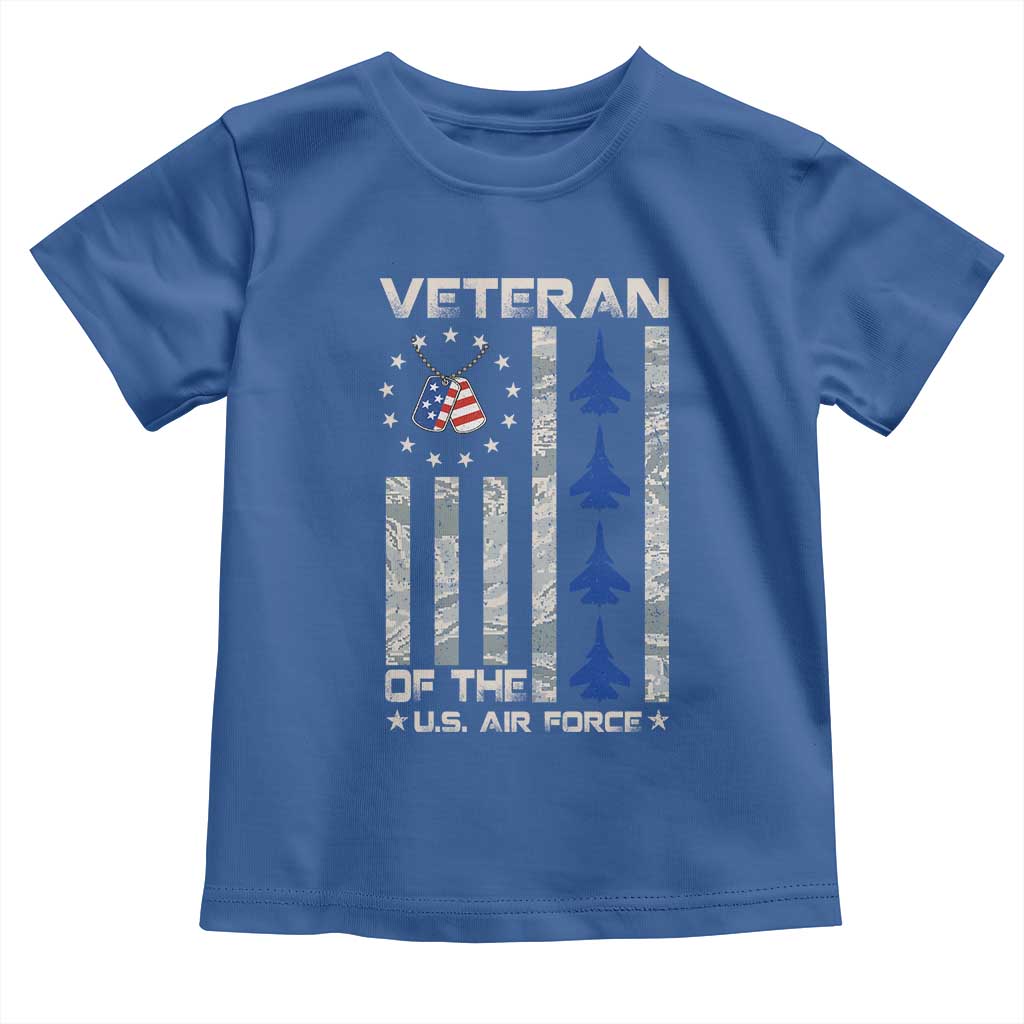 Veteran Of The US Air Force Toddler T Shirt Vintage Camo USA Flag Veterans - Wonder Print Shop