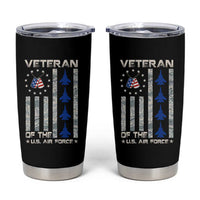 Veteran Of The US Air Force Tumbler Cup Vintage Camo USA Flag Veterans - Wonder Print Shop