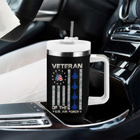 Veteran Of The US Air Force Tumbler With Handle Vintage Camo USA Flag Veterans - Wonder Print Shop