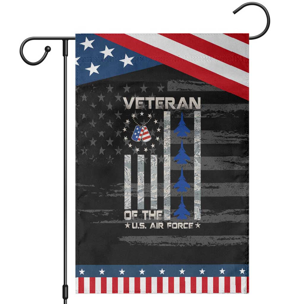Veteran Of The US Air Force Garden Flag Vintage Camo USA Flag Veterans