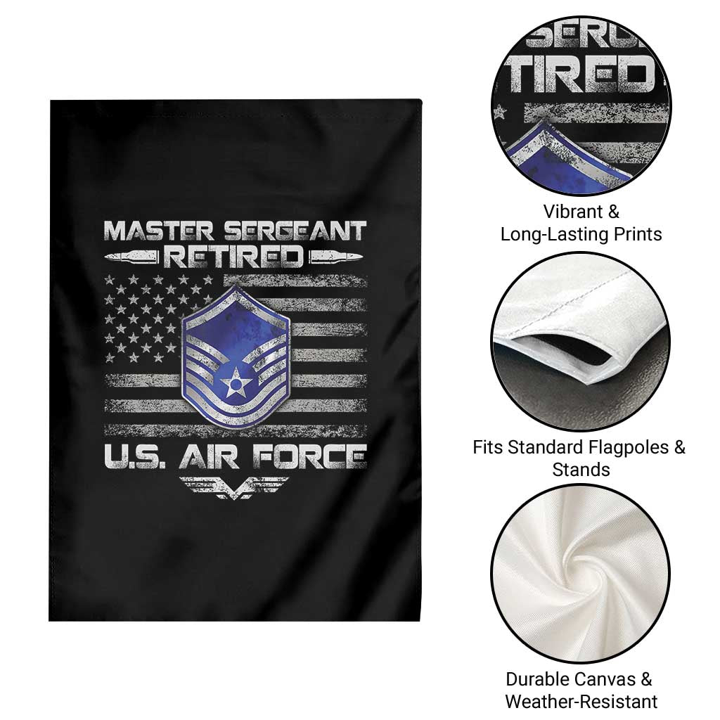 Retired Master Sergeant Of The Air Force Veteran Garden Flag Vintage USA Flag Veterans - Wonder Print Shop