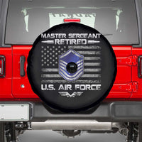 Retired Master Sergeant Of The Air Force Veteran Spare Tire Cover Vintage USA Flag Veterans - Wonder Print Shop