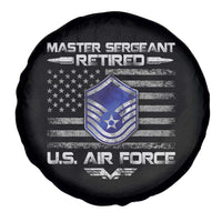 Retired Master Sergeant Of The Air Force Veteran Spare Tire Cover Vintage USA Flag Veterans - Wonder Print Shop