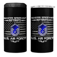 Retired Master Sergeant Of The Air Force Veteran 4 in 1 Can Cooler Tumbler Vintage USA Flag Veterans - Wonder Print Shop