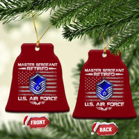 Retired Master Sergeant Of The Air Force Veteran Ceramic Ornament Vintage USA Flag Veterans - Wonder Print Shop