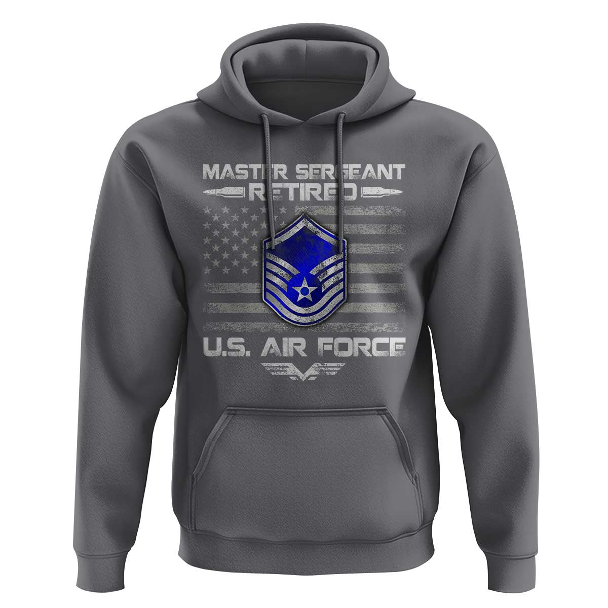 Retired Master Sergeant Of The Air Force Veteran Hoodie Vintage USA Flag Veterans - Wonder Print Shop