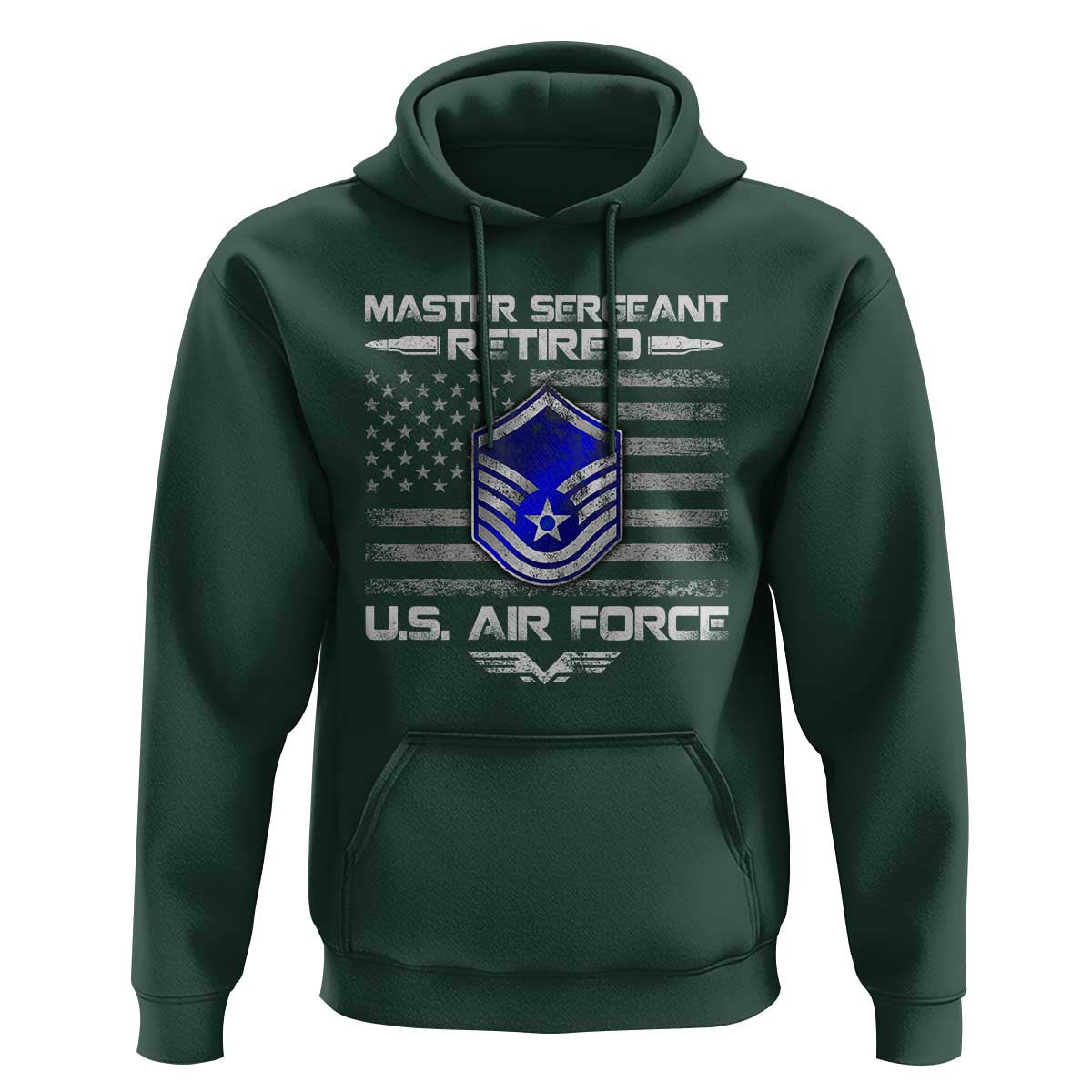 Retired Master Sergeant Of The Air Force Veteran Hoodie Vintage USA Flag Veterans - Wonder Print Shop