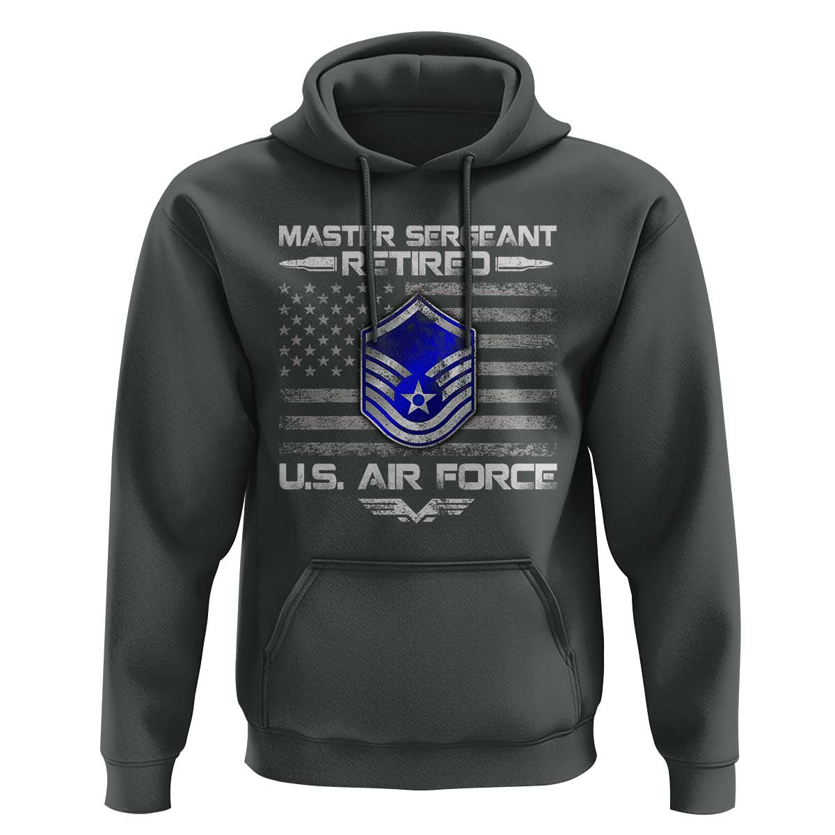 Retired Master Sergeant Of The Air Force Veteran Hoodie Vintage USA Flag Veterans - Wonder Print Shop