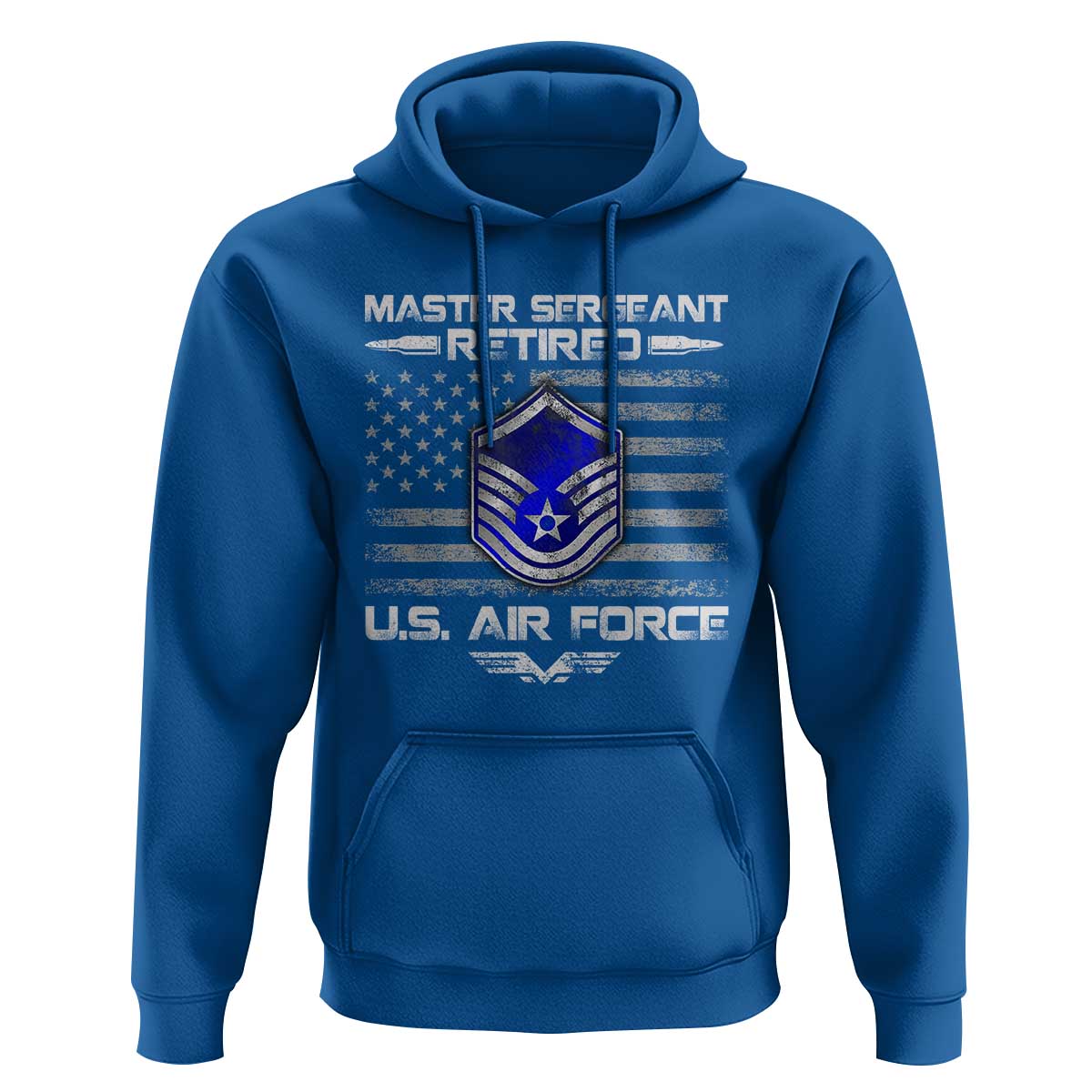 Retired Master Sergeant Of The Air Force Veteran Hoodie Vintage USA Flag Veterans - Wonder Print Shop