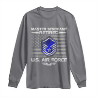 Retired Master Sergeant Of The Air Force Veteran Long Sleeve Shirt Vintage USA Flag Veterans - Wonder Print Shop