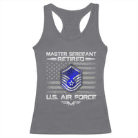 Retired Master Sergeant Of The Air Force Veteran Racerback Tank Top Vintage USA Flag Veterans - Wonder Print Shop