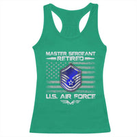 Retired Master Sergeant Of The Air Force Veteran Racerback Tank Top Vintage USA Flag Veterans - Wonder Print Shop
