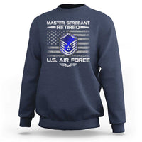 Retired Master Sergeant Of The Air Force Veteran Sweatshirt Vintage USA Flag Veterans - Wonder Print Shop