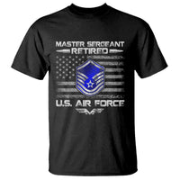 Retired Master Sergeant Of The Air Force Veteran T Shirt Vintage USA Flag Veterans - Wonder Print Shop