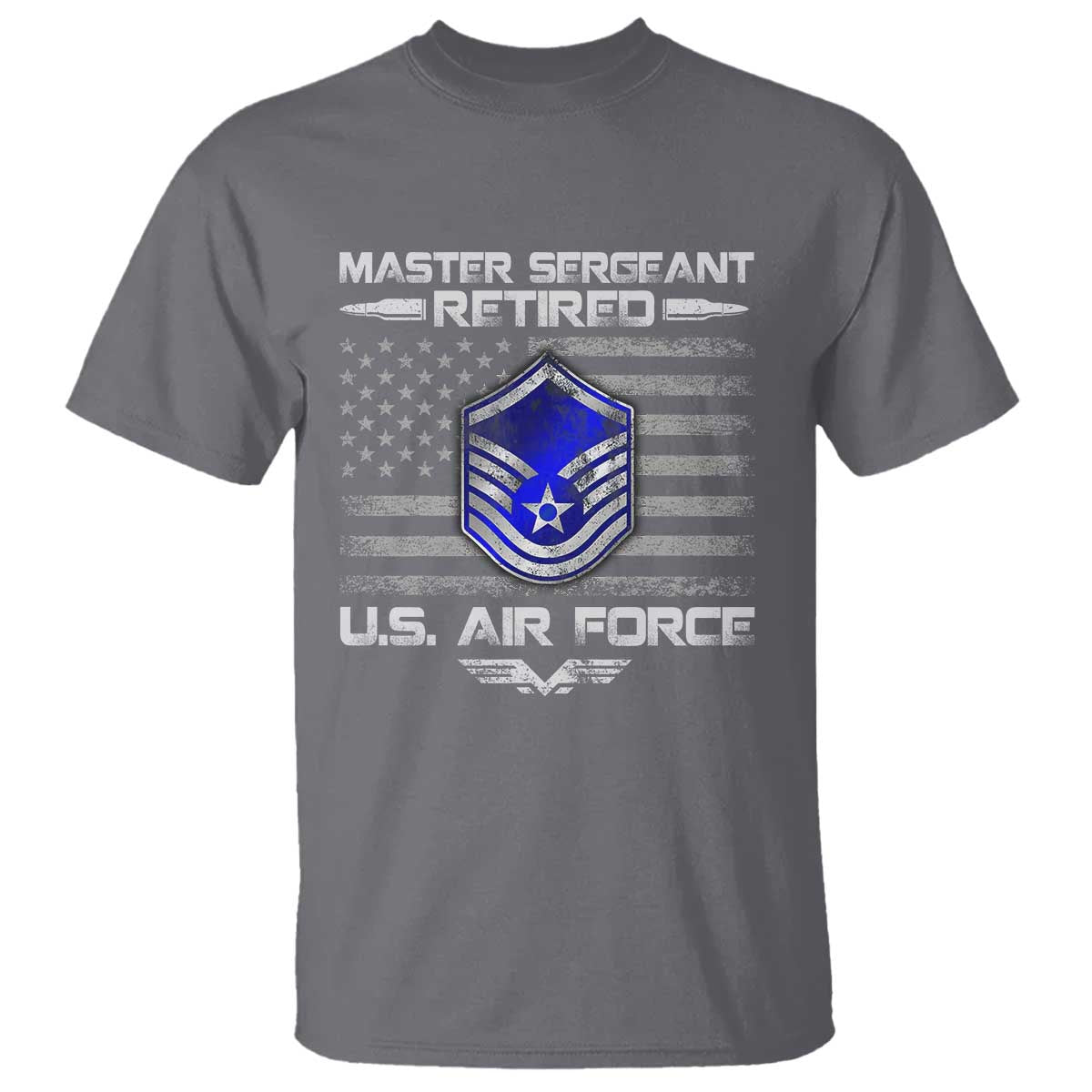 Retired Master Sergeant Of The Air Force Veteran T Shirt Vintage USA Flag Veterans - Wonder Print Shop
