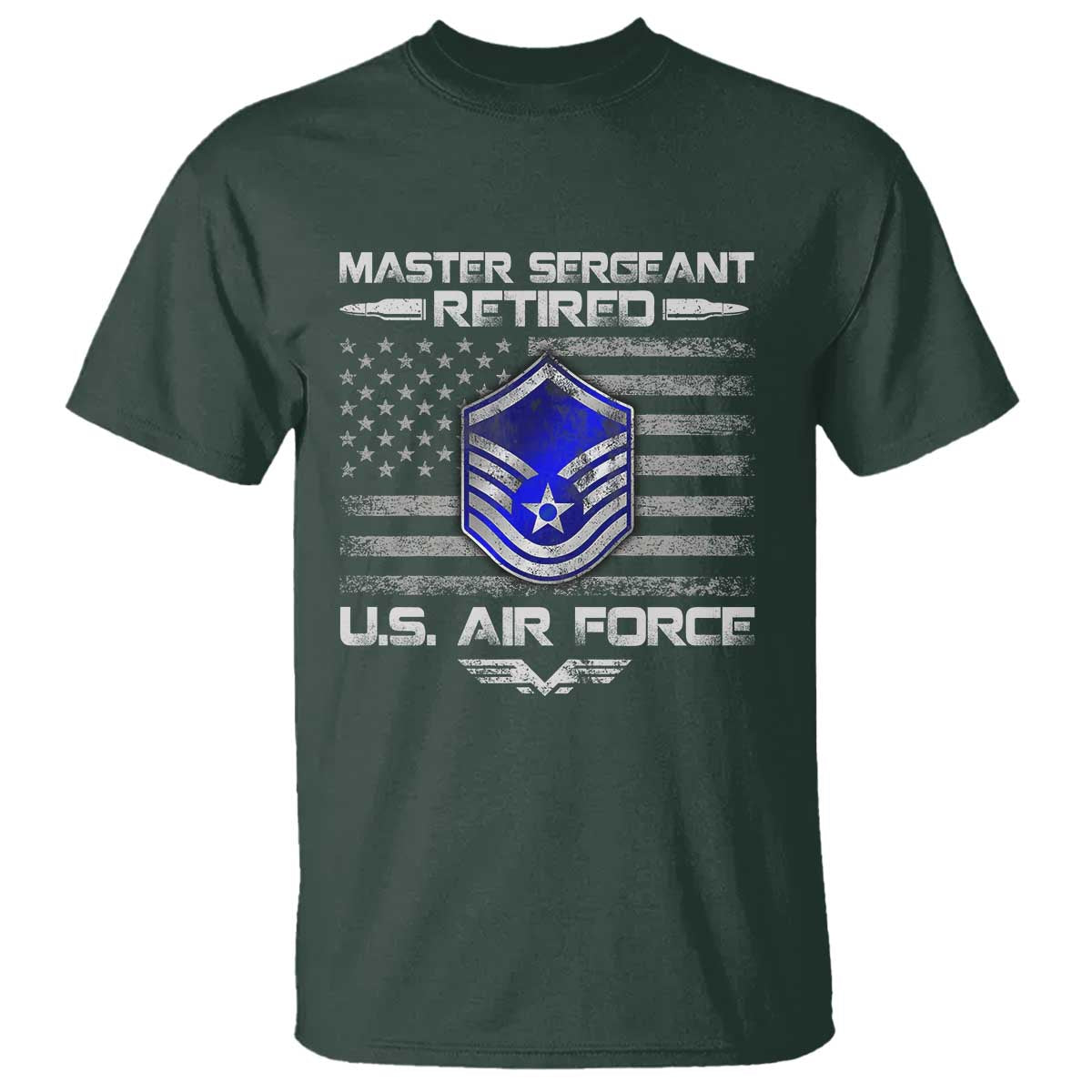 Retired Master Sergeant Of The Air Force Veteran T Shirt Vintage USA Flag Veterans - Wonder Print Shop