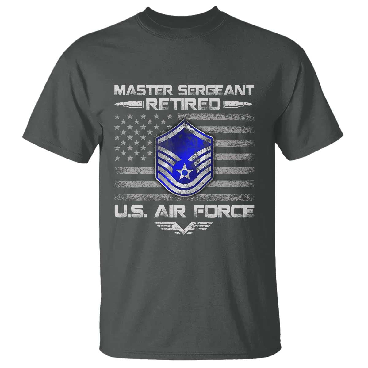 Retired Master Sergeant Of The Air Force Veteran T Shirt Vintage USA Flag Veterans - Wonder Print Shop