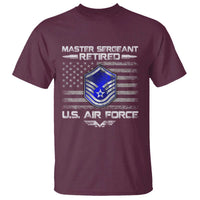 Retired Master Sergeant Of The Air Force Veteran T Shirt Vintage USA Flag Veterans - Wonder Print Shop
