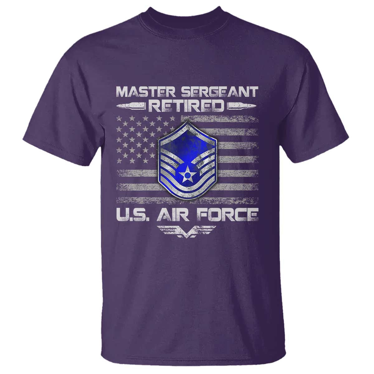Retired Master Sergeant Of The Air Force Veteran T Shirt Vintage USA Flag Veterans - Wonder Print Shop