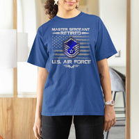 Retired Master Sergeant Of The Air Force Veteran T Shirt For Women Vintage USA Flag Veterans - Wonder Print Shop