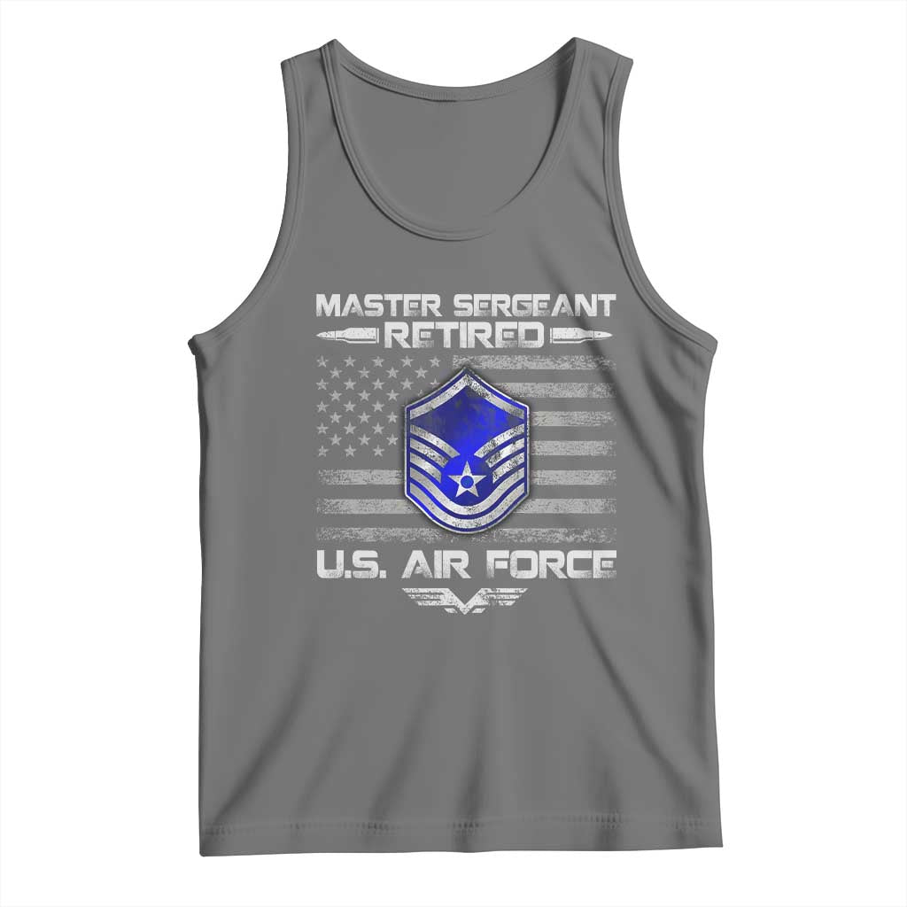 Retired Master Sergeant Of The Air Force Veteran Tank Top Vintage USA Flag Veterans - Wonder Print Shop